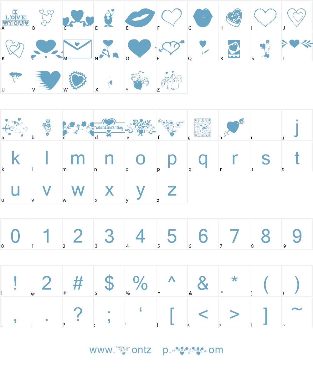 KR Be Mine More Font Character